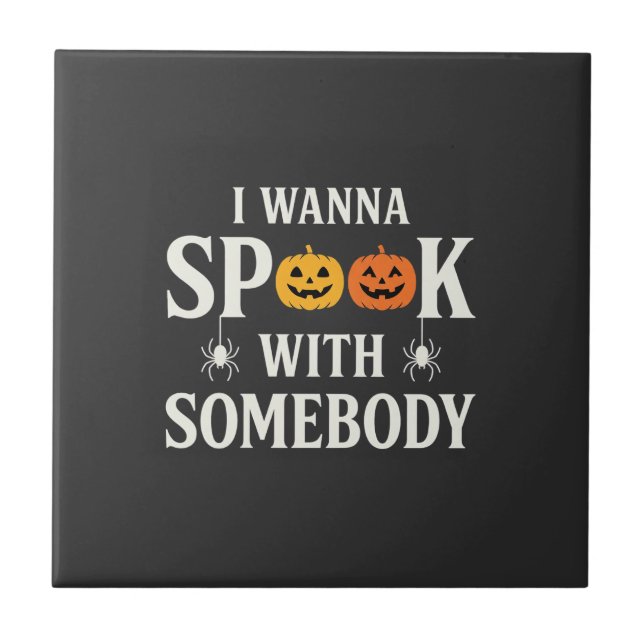 Halloween Spook Somebody Pumpkin Spider SVG Tile (Front)