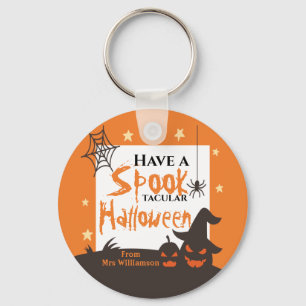 Halloween Spook-Tacular Orange Key Ring
