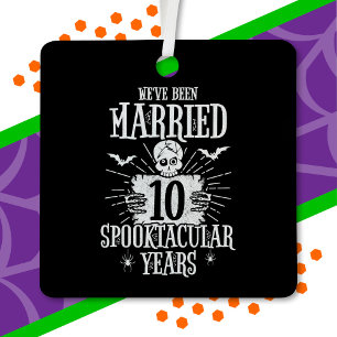 Halloween Spooktacular 10th Wedding Anniversary Metal Tree Decoration