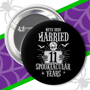 Halloween Spooktacular 11th Wedding Anniversary 6 Cm Round Badge