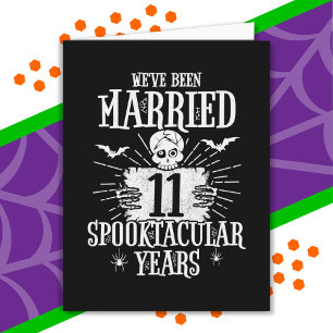 Halloween Spooktacular 11th Wedding Anniversary Card