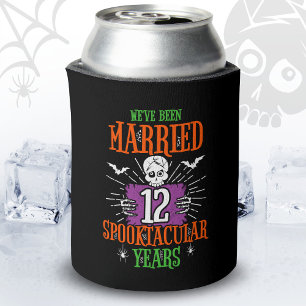 Halloween Spooktacular 12th Wedding Anniversary Can Cooler