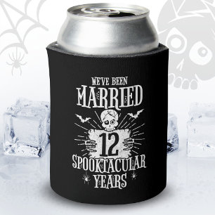 Halloween Spooktacular 12th Wedding Anniversary Can Cooler