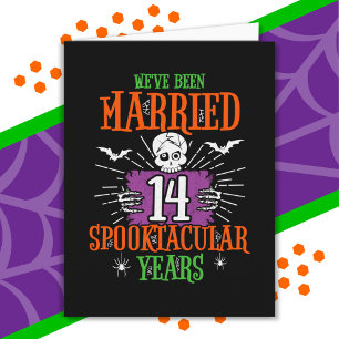 Halloween Spooktacular 14th Wedding Anniversary Card