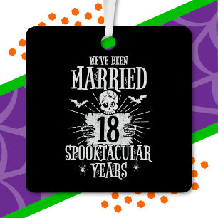 Halloween Spooktacular 18th Wedding Anniversary Metal Tree Decoration