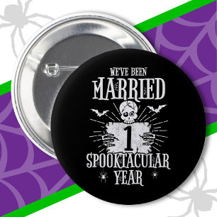 Halloween Spooktacular 1st Wedding Anniversary 6 Cm Round Badge
