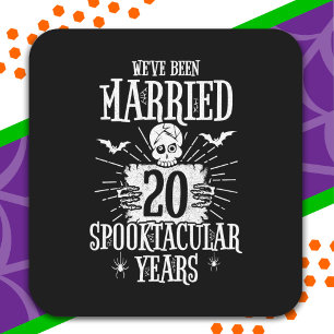 Halloween Spooktacular 20th Wedding Anniversary Square Sticker