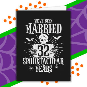 Halloween Spooktacular 32nd Wedding Anniversary Card