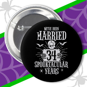 Halloween Spooktacular 34th Wedding Anniversary 6 Cm Round Badge