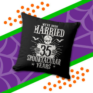 Halloween Spooktacular 35th Wedding Anniversary Cushion