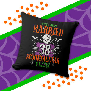 Halloween Spooktacular 38th Wedding Anniversary Cushion