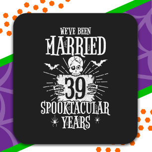 Halloween Spooktacular 39th Wedding Anniversary Square Sticker