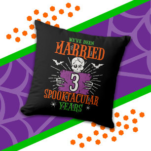 Halloween Spooktacular 3rd Wedding Anniversary Cushion