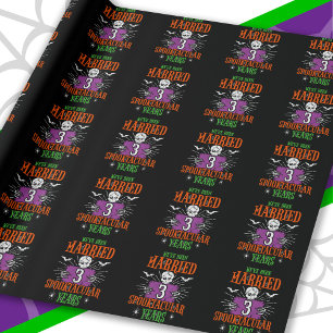 Halloween Spooktacular 3rd Wedding Anniversary Wrapping Paper