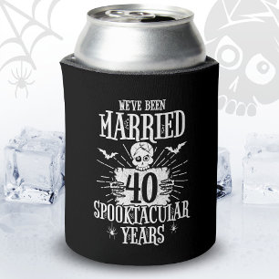 Halloween Spooktacular 40th Wedding Anniversary Can Cooler