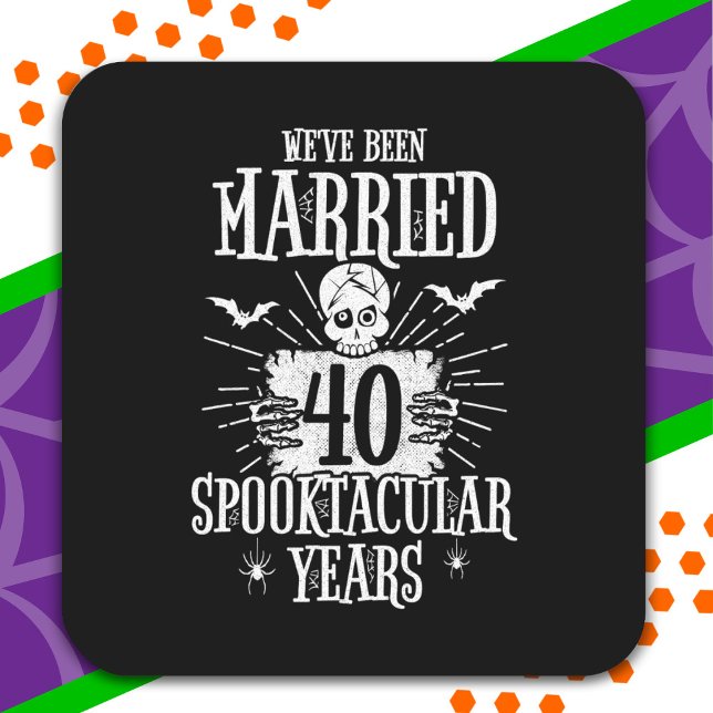 Halloween Spooktacular 40th Wedding Anniversary Square Sticker (Creator Uploaded)