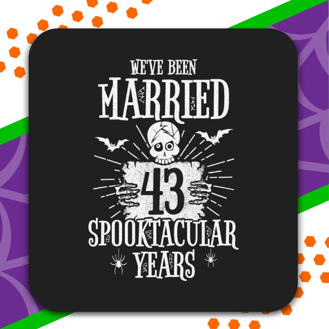 Halloween Spooktacular 43rd Wedding Anniversary Square Sticker (Creator Uploaded)