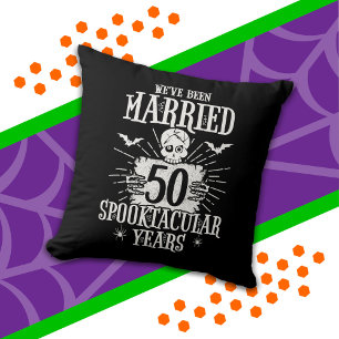 Halloween Spooktacular 50th Wedding Anniversary Cushion