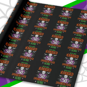 Halloween Spooktacular 50th Wedding Anniversary Wrapping Paper