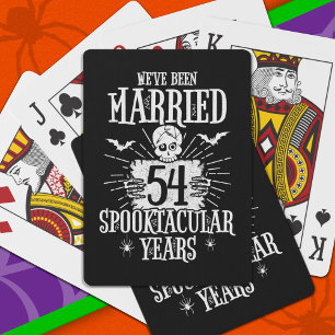 Halloween Spooktacular 54th Wedding Anniversary Playing Cards