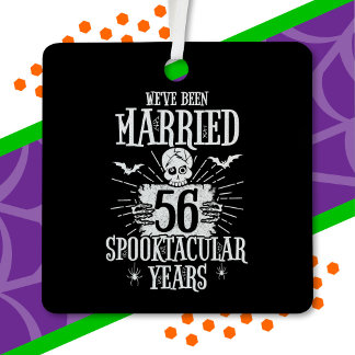 Halloween Spooktacular 56th Wedding Anniversary Metal Tree Decoration