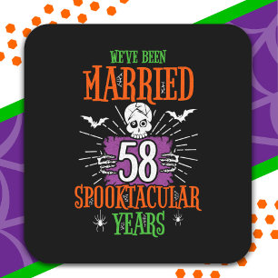 Halloween Spooktacular 58th Wedding Anniversary Square Sticker