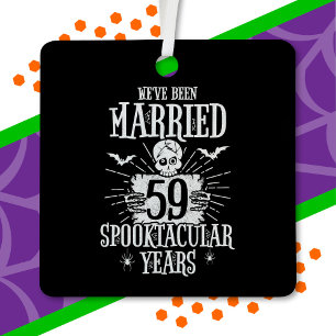 Halloween Spooktacular 59th Wedding Anniversary Metal Tree Decoration