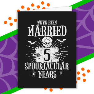 Halloween Spooktacular 5th Wedding Anniversary Card