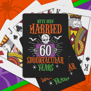 Halloween Spooktacular 60th Wedding Anniversary Playing Cards