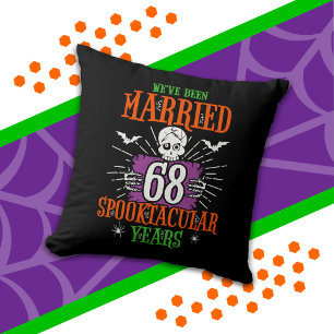 Halloween Spooktacular 68th Wedding Anniversary Cushion