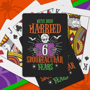 Halloween Spooktacular 6th Wedding Anniversary Playing Cards