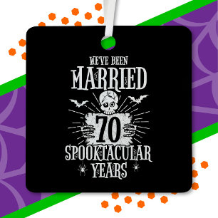 Halloween Spooktacular 70th Wedding Anniversary Metal Tree Decoration