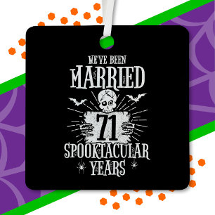 Halloween Spooktacular 71st Wedding Anniversary Metal Tree Decoration