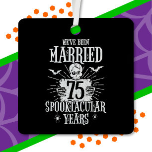 Halloween Spooktacular 75th Wedding Anniversary Metal Tree Decoration