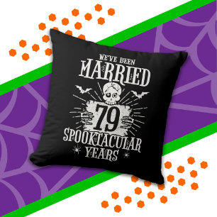 Halloween Spooktacular 79th Wedding Anniversary Cushion
