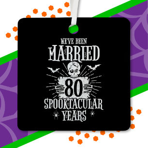 Halloween Spooktacular 80th Wedding Anniversary Metal Tree Decoration