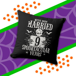 Halloween Spooktacular 9th Wedding Anniversary Cushion