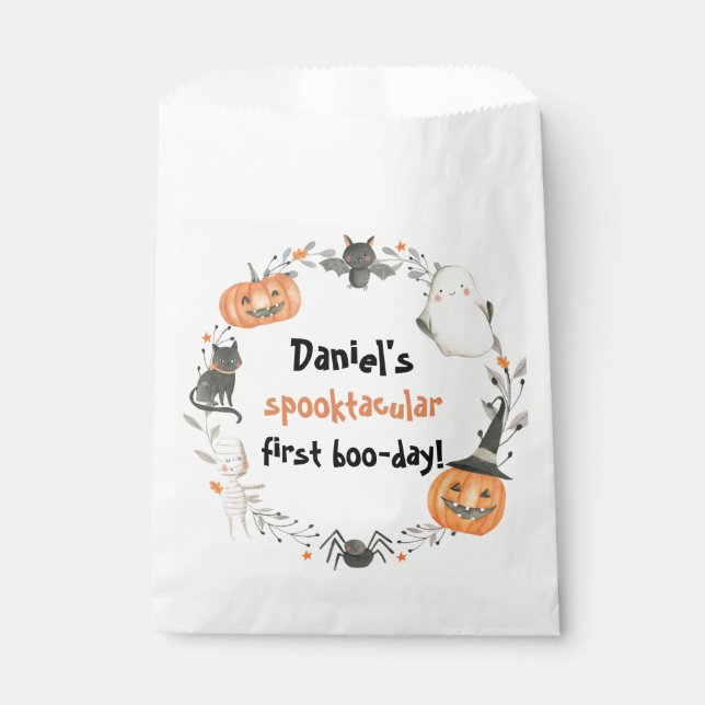 Halloween Spooktacular Birthday Decor Favour Bag (Front)