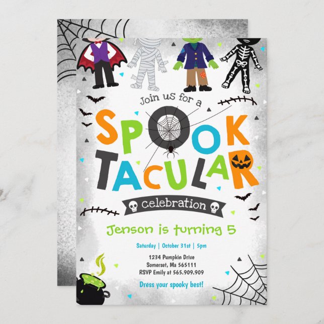 Halloween Spooktacular Birthday Invitation (Front/Back)