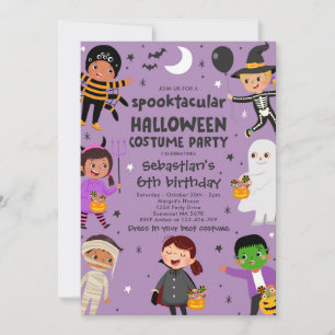 Halloween Spooktacular Costume Birthday Party Invitation