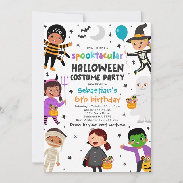 Halloween Spooktacular Costume Birthday Party Invitation (Front)