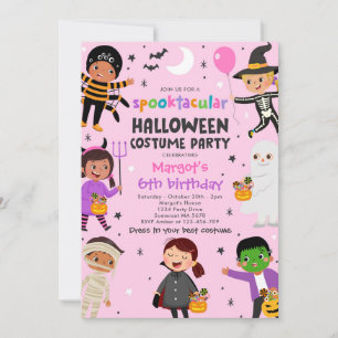 Halloween Spooktacular Costume Birthday Party Invitation