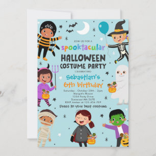 Halloween Spooktacular Costume Birthday Party Invitation