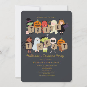 Halloween Spooktacular Costume Birthday Party Invitation
