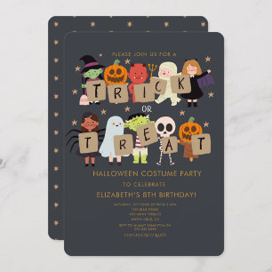 Halloween Spooktacular Costume Birthday Party Invitation