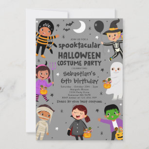 Halloween Spooktacular Costume Birthday Party Invitation