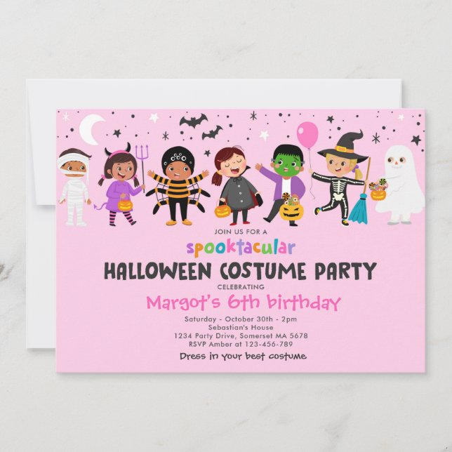 Halloween Spooktacular Costume Birthday Party Invitation (Front)