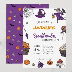 Halloween Spooktacular Costume Kids Birthday Party Invitation