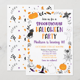 Halloween Spooktacular Ghost Pumpkin Birthday Invitation