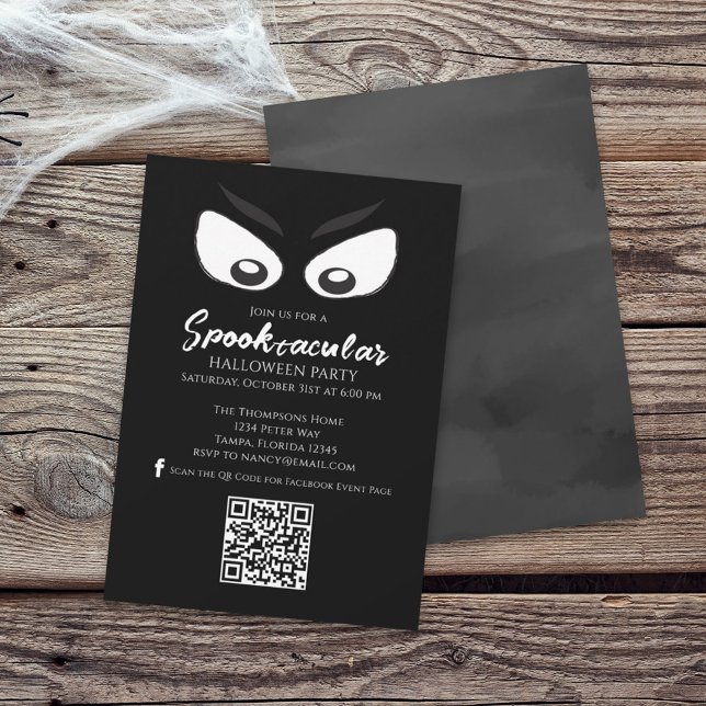 Halloween Spooktacular Ghost QR Code Social Media Invitation (Creator Uploaded)